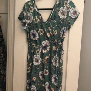 Green floral dress